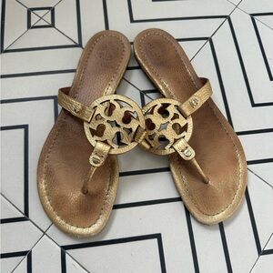Tory Burch Gold Logo Sandals